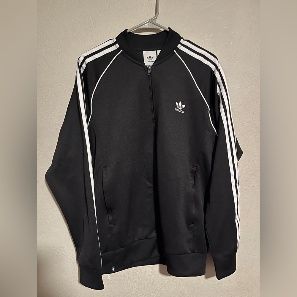 Adidas Black Jacket with White Accents